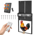 Automatic Chicken Coop Door, Large Aluminum Alloy Door with Timer & Manual Modes, Anti-Pinch Safety, Programmable LCD Controller for Secure Poultry Access(Black) - color: Black