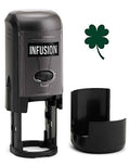 Infusion Round Teacher Stamp, Holiday, 3/4'' Self-Inking Rubber Stamp - Shamrock - Green Ink - color: Shamrock