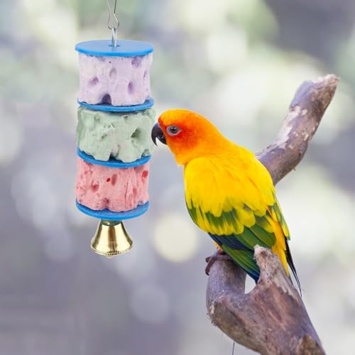 Wontee Bird Calcium Chew Grinding Treats Toy for Parrot & Small Pets (1 pc) | Minerals, colorful, trimming and cleaning bird beaks, for budgies/cockatiels/conures/quaker/senegal parrot/gerbils/rats/mice - size: C (1 Pack)