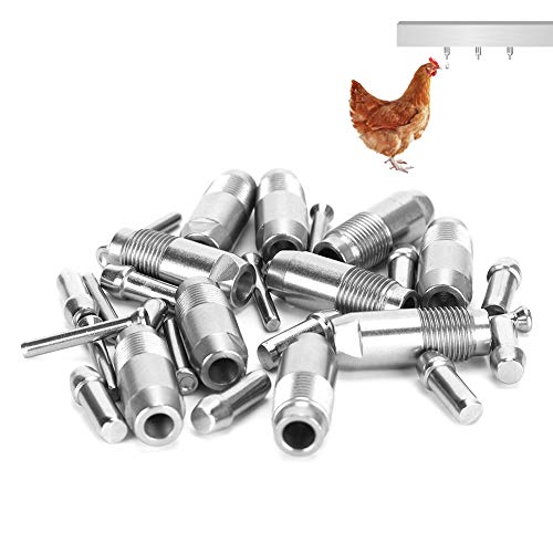 10pcs Automatic Chicken Waterer Nipple Drinker Stainless Steel Chicken Water Nipple Drinker Feeder Automatic Chicken Drinking Nipple