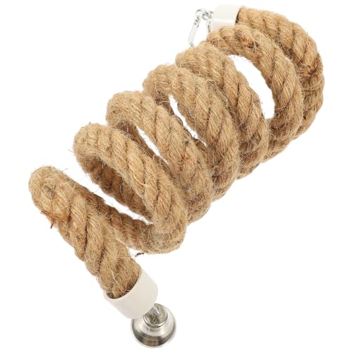 Ipetboom Bird Rope Perch Parrot Rope Toy Climbing Stand with Stable Clips 59.05 in Hanging Swing for Parakeets Lovebirds Cockatiels Bird Cage Accessory