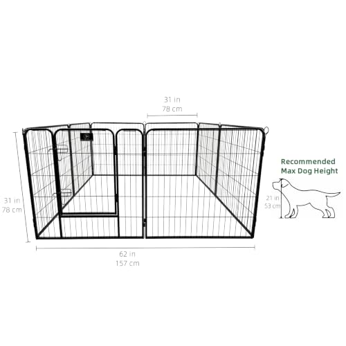 PJYuCien Puppy Playpen Plus Storage Bage with Bottom, 8 Panels 31.3" H | Heavy Duty, Dog Fence for Small Dogs, Foldable Square Pen, Indoor, Outdoor, Backyard Pasture, Camping, Protects Floors - style: 8-Panels 31.3"W