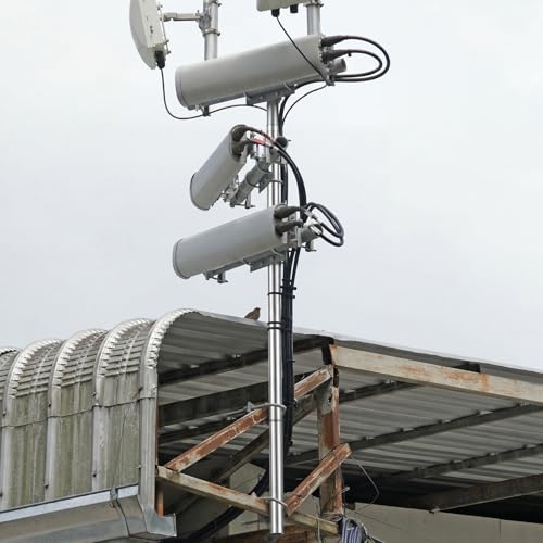 Landhoow Outdoor Weather Station Pole Mounting Kit Anemometer Mounting Pole Universal Mount Brackets for Grassland Wall Eave Roof