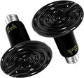 HealSmart Reptile Heat Lamp 100W 2-Pack Ceramic Heat Emitter, No Light Emitting Heat Bulbs for Amphibian Pet Brooder Coop Incubating Chicken, Lizard Bearded Dragon Turtle Snake Terrarium Black - size: 100W, style: 2 Pack