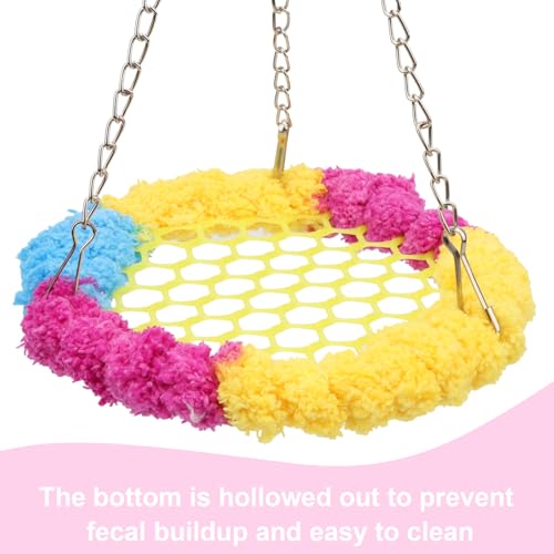Wontee Bird Hanging Swing Hammock Colorful Hanging Perch Parrot Climbing Stand for Budgies Parakeets Lovebirds Caique Senegal Cockatiels (Blue) - color: Blue