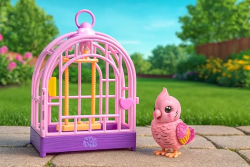 Little Live Pets My Really Real Talking Bird Toy & Cage - Rosie, Interactive Voice Repeating Toy, 20+ Sounds & Reactions, Talking Toys for Kids 5-7 | Interactive voice repeating toy, 20+ sounds & reactions, talking bird toys for kids 5-7 - style: Bird & C