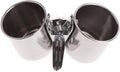 Silver Parrot Feeding Cups Hanging Pet Animal Stainless Steel Birdcage Bowls Bird Bowls for Cage Parakeet Cage Accessories Suitable Small Medium Bird Pet Supplies