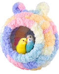 KATUMO Lovebird Nest, Bird Breeding Bed Parrot Snuggle Hut Conure House for Budgie Cockatiel Conure Lovebird Canary Finch Hamster Small Pets - size: L (Pink)