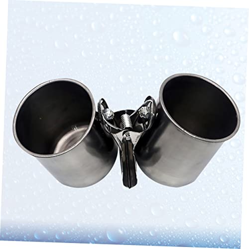 2Pcs Stainless Steel Birds Feeder Drinking Bowl Water Cup for Parrots Macaws and Other Birds Durable Clip Feeding Bowls for Easy Access and Cleaning