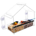 Window Bird Feeder with Strong Suction Cups, Clear Acrylic Window Mounted Bird Feeder, Removable Sliding Tray, Weather-Resistant, Durable, Squirrel-Resistant, Home Style - size: Home