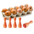AHANDMAKER 5 Styles Fresh Egg Stamp Mini Cartoon Hen and Love Heart Stamps Wooden Egg Stamp Decorative Hen Label Stamps for Egg Famers and Owners, Farm Supplies Card Making(No Ink Include) - style: Chick