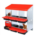 Chicken Nesting Boxes, Heavy-Duty 8-Compartment Metal Chicken Nesting Box – Removable Tray, Ventilation Holes, Easy Egg Collection, Rustproof Galvanized Steel - Red - 6 - Slot - A - color: Red, size: 6 - Slot - A
