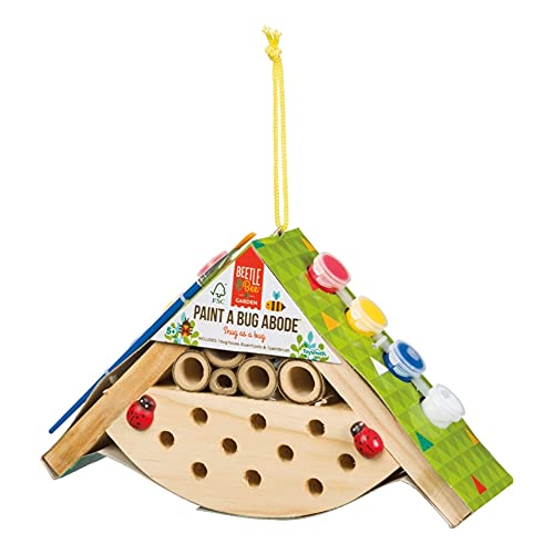 Beetle & Bee, Paint A Bug Abode, DIY Kids Arts & Crafts Outdoor Wooden Bug Kit, FSC Certified, for Boys & Girls Age 5+ - style: Paint a Bug Adobe