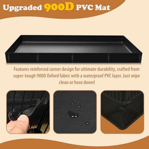 22 Panels Small Animal Playpen, Pet Playpen with Doors & Waterproof Mat | Metal Wire Yard Fence for Rabbits, Guinea Pigs, Hamsters, Chicken, Hedgehogs, Indoor Outdoor C&C Cage Black
