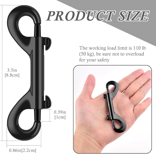 ERKOON 3.5 inch Double Ended Bolt Snaps Hooks 110lbs Load Capacity Zinc Alloy Double Sided Clips Heavy Duty Trigger Snap for Dogs Leashes/Water Bucket/Horse Feed/Hammocks (35 Pack) - size: 35 Pack