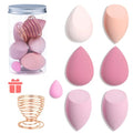 Makeup Sponges Set - Beauty sponges Blending Blenders with 1 Holder and Egg Case, Flawless for Cream, Powder and Liquid (Pink,7Pcs+1Holder+ case) - color: Pink, size: 7Pcs+1Holder+ case
