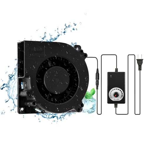 120x32mm 4.72" IP44 Moistureproof Blower Exhaust Fan with Speed Controller | High-Performance 4.72inch IP44 Cooling fan for Inflatable Amplifier Media Cabinets & DIY Cooling Ventilation Exhaust Projects - size: 12032