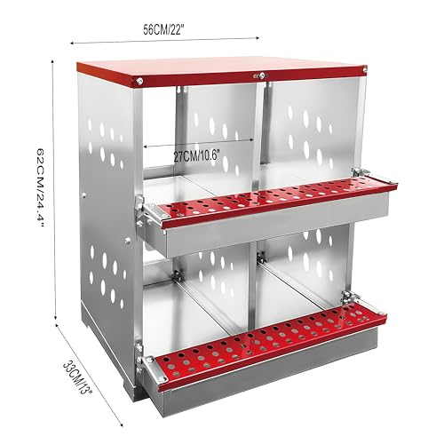 XINYI Chicken Nesting Boxes for Laying Eggs,Metal Coop for 4 Chickens,Roll Away Nesting Boxes,Easy Egg Collection,Brooder Box for Rabbit,Squirrel,Parakeet,Owl,Cockatiel,Robin - size: 4 Compartments