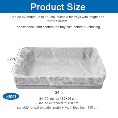 50 Pcs Disposable Bird Cage Liners, 34 x 22 Inch Clear Plastic Bird Cage Liner Large Size Parakeet Cages Bottom Liner for Finches Canaries, Cockatiels, Macaws