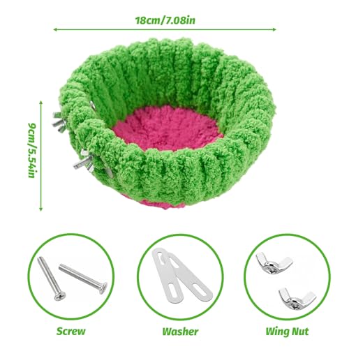 6.7in Plush Bird Nest for Cage, Warm & Comfortable Small Parrot Breeding Bed, Ideal for Budgies, Parakeets, Cockatiels, Lovebirds