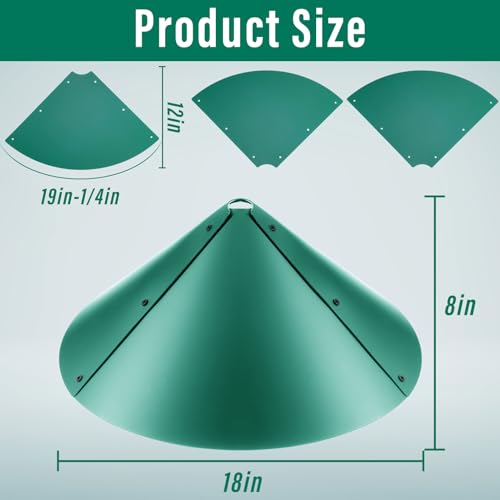 4 Sets 18 Inches Squirrel Baffle for Bird Feeder Pole, Outside Pole Mount House Guard Bird Feeder Baffle for Shepherd's Hook, Preventing from Squirrels, Raccoons(Green) - color: Green