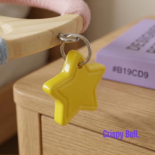 Bird Stand Perch Toy, Rotating Exercise Wheel, 8 inches Wooden Perch with Bells, Cage Accessories for Parakeet, Budgie, Cockatiel