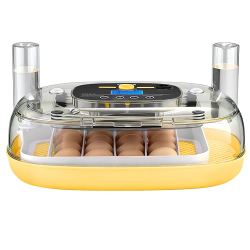 VEVOR 24 Egg Incubator, Automatic Egg Turner with LED Candler, Temperature & Humidity Control, 360° View Clear Window, Auto Water Refill, Poultry Eggs Incubators for Hatching Chicks Ducks Goose Quail - size: 24 Eggs