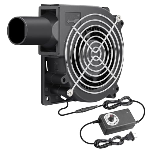 Wathai 120mm x 32mm Small Blower Fan 12V with AC 110V 120V Variable Speed | Dual Ball variable speed blower squirrel cage fan blower for waste oil burner BBQ Smoker DIY Cooling Projects - style: 12032 110V-240V