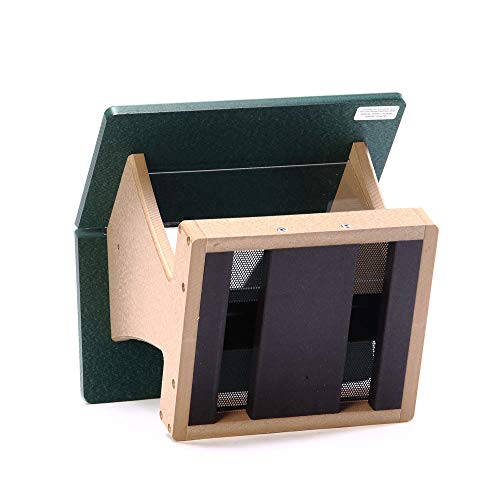 Birds Choice SN200 Two-Sided Hopper Feeder, Recycled Bird Feeder, Medium, Taupe/Green | Recycled Poly Lumber Construction, Easy to Fill and Clean, Weather-Resistant for Year-Round Backyard Feeding - style: Taupe/Green