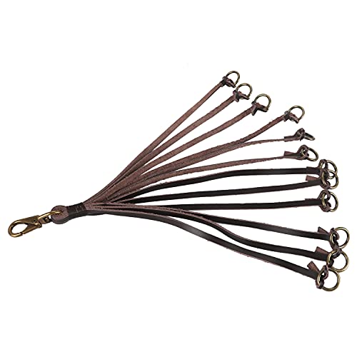 Leather Hunting Accessories Game Strap Dove Bird Duck Carrier Hanger Tote | Hands-Free Carry, Hanger Hook For Belt Or Hunting Pack, 12 Metal-Ringed Loops For Quail, Grouse,Waterfowl, Adjustable Strap