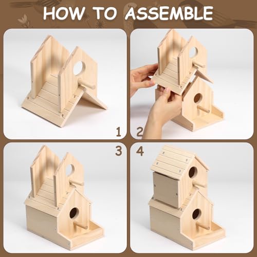 SainSmart Jr. Bird House 2-Story, Wooden Birdhouse Kids Woodworking Kit with Brushes and Paint - DIY Woodcraft Building Projects for Kids and Adults - STEM Teaching Tools, Ideal Gift for Boys & Girls