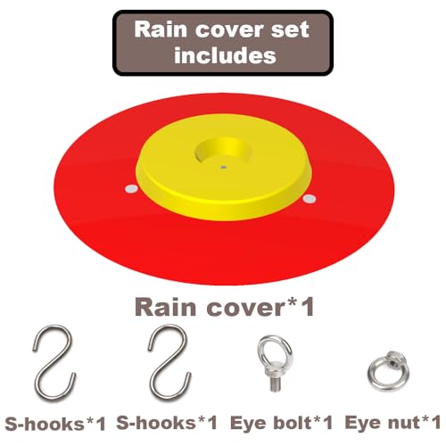 Metal Hummingbird Feeder Shade Cover,11.2 Inch Bird Feeder Umbrella,For Hummingbird Oriole Feeder Sun And Rain Cover.Yellow And Red
