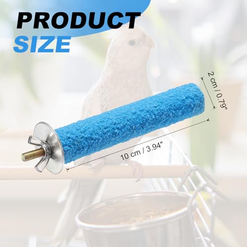 Bird Perch Stand, Colorful Paw Grinding Stick, Wood Rough-surfaced Perch Parrot Stand 10 x 2 Cm, (Blue, 2 Pcs), Intended for Home/Animal Parks/Pet Stores - color: Blue, size: 10 x 2 cm / 3.94 x 0.71 inch