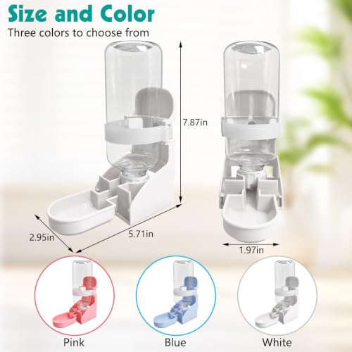 kathson Rabbit Water Bottle, 17oz Hanging Water Fountain Automatic Dispenser No Leak WaterFeeder for Bunny Chinchilla Guinea Pig Hedgehog Ferret - size: 1PCS Water Dispenser, White