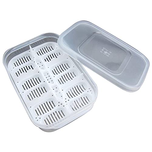 Reptile Egg Incubator Professional Hatcher Hatching Box Case Tray Plastic Breeding Incubator for Hatching Snake,Lizards, Reptiles,Gecko(12 Slots Without Thermometer)