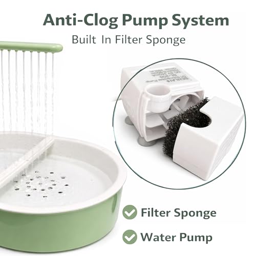 Indoor Bird Bath Fountain, Dual Rainfall Parrot Shower with Anti-Clog Pump & Filter Sponge, Adjustable Water Flow, Natural Beech Wood Perch, Bird Shower Spa for Parakeet, Cockatiel, Lovebird