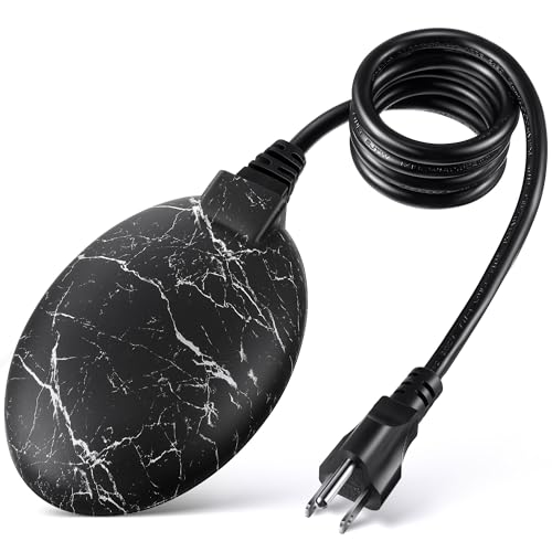 1 Pack Upgrade Bird Bath Heater for Outdoors, 60 Watts Birdbath Deicer | Pond Deicer Water Heater Thermostatically Controlled with Auto Shut off Function for Patio Lawn Winter (Marble Black) - color: Marble Black