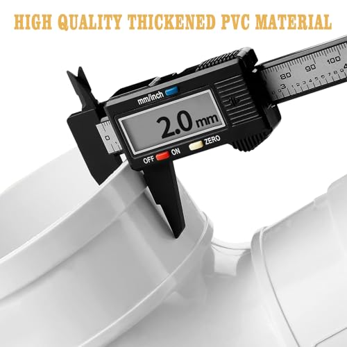 2-Pack Chicken Feeders No Waste, Chicken Feeder Kit with a Big One and a Small One, Automatic Chicken Feeder for Chicken Coop, PVC Gravity Poultry Feeders for Chickens, Ducks, Turkeys, Geese