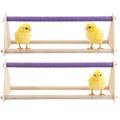HOZEON 2PCS Wooden Chicken Roosting Bars, Purple Chick Perch Stand for Training, Roosting Bar Perch for Parrot and Birds