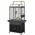 Large Bird Cage with Storage Cabinet& Play Top, 71 Inch Corner Flight Birdcage for Parrot, Cockatiel, Macaw Budgie, Wide Metal Rolling Bird Aviary Black | Wide Birdcage for Parrot, Cockatiel, Cheek Conure, Macaw Budgie, Metal Rolling Bird Aviary Black - s