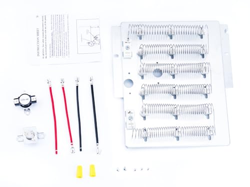 Heating Element Kit 503978 Fits for Amana Maytag Crosley Speed Queen Dryer | Replace 964p3 510329 61928 Heating Element Thermostat Thermal Fuse Models ADE3SRGS173TW01