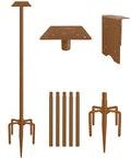 90Inch Heavy Duty Bird House Pole Mount Kit with Frosted, Bird Feeder Pole Kit with 5 Prongs Base and 2 Plates, for Outdoor, Yard, Garden, Brown(Birdhouse Not Include) - color: brown