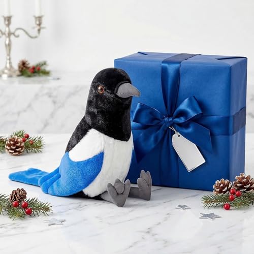 Magpie Plush Toy - Realistic 12inch Black Magpie Bird Stuffed Animal, Cute Little Bird Raven Plush as Gift for Your Friends - style: Magpie Bird