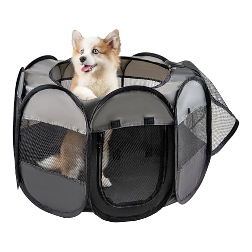 LAFYETTE. - USA Based, Dog Cat Playpen, Puppy Kitten Pet Playpen Indoor Outdoor, Portable Pop Up Dog Kennel Tent Crate Cage for Dog Cat Rabbits, Foldable Pet Enclosure, Removable Top Cover, 29" x 16" - size: Medium (29"L x 16"H)