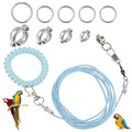 Bird Leash with 4 Different Size Foot Ring, Parrot Flying Rope Elastic Bird Harness Flying Leash Outdoor Training Traction Rope for Conure Cockatiel Parakeet Macaw Budgerigar