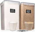 2 PC [7 Qt / 6.5L / 220 Oz] Large Food Storage Containers with Lids Airtight - BPA Free Clear Plastic Kitchen and Pantry Storage Containers for Cereal, Flour, Sugar, Rice - color: Grey - 2 Pack