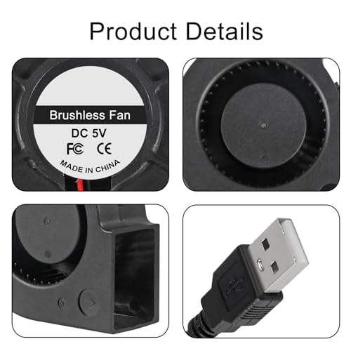 ACEIRMC 4pcs 75x30mm Blower Cooling Fan Turbine Centrifugal Fan 5V Brushless USB Sleeve Bearing/Dual Ball Bearing 2 pin Computer Fan Multi Used