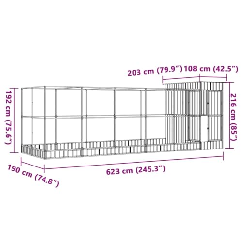 Aviary Cage with Extension and Lockable Door, Steel Large Bird Cage, Aviary Spacious and Versatile Cage for Small Size Birds Parrots Parakeet Cockatiel Flight Bird, 245.3"x79.9"x85",-263 - size: 245.3"x79.9"x85"