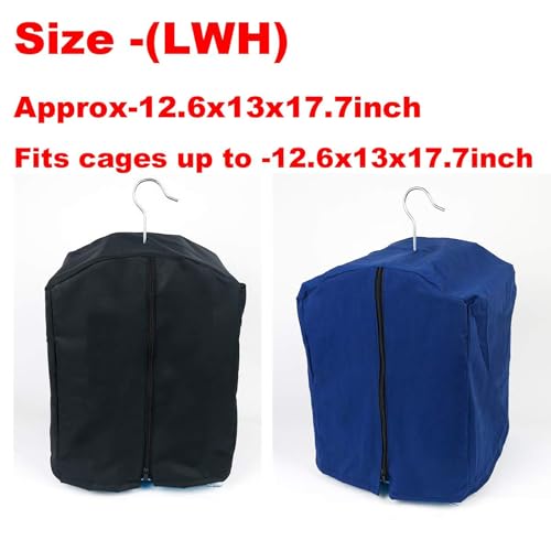 QBLEEV Bird Parrot Cage Cover Shade, Blackout Birdcage Covers, Windproof Light-Proof Sleep Reduces Distractions Night Accessories Cloth Without Cage-12.6x13x17.7in (LxWxH)