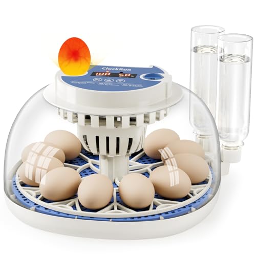 12 Egg Incubators for Hatching Eggs, Auto Turning, Temp & Humidity Control | Auto Egg Turning, Auto Water Refill, 360° Viewing Window, Built-in Egg Candler & Air Vents - color: Blue, size: 12 Eggs